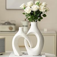 Ceramic Matters モダンアート フラワーベース　2個セット Amazon.co.jp: モダン セラミック フラワーベース 2点セット